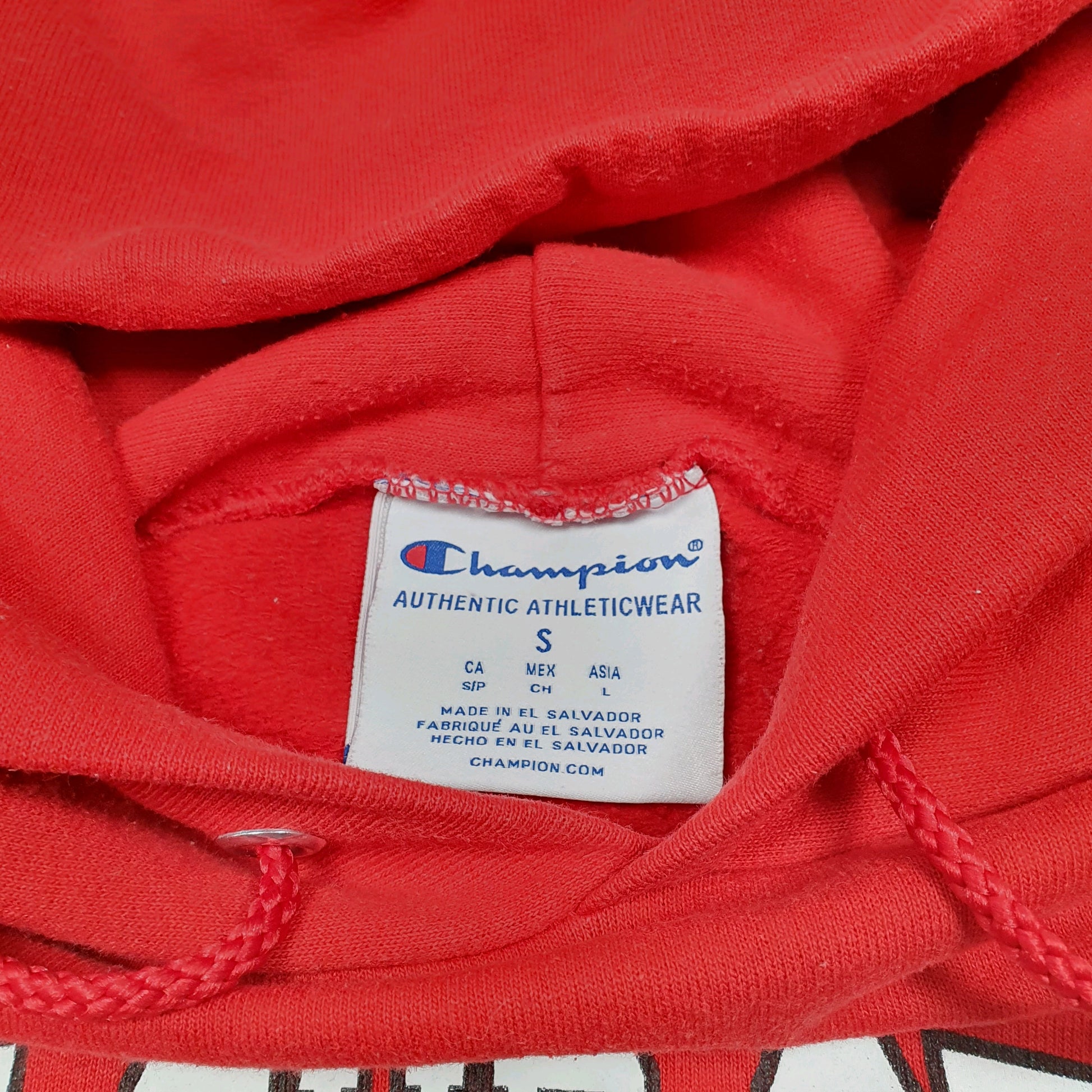 Mens Red Champion St Cloud State USA Spellout Hoodie Jumper