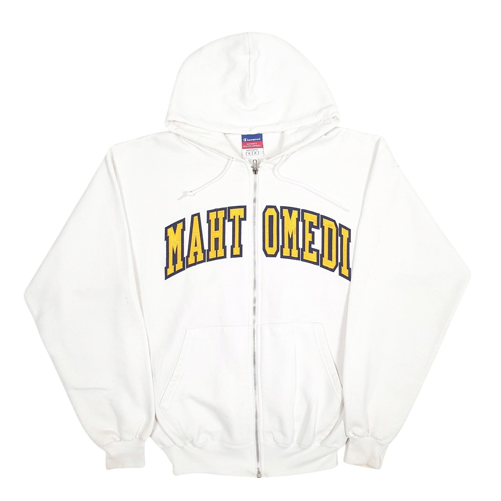 Mens White Champion Spellout Full Zip Jumper