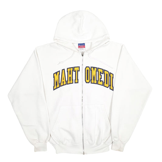 Mens White Champion Spellout Full Zip Jumper