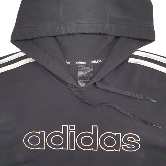 Mens Black Adidas Spellout Hoodie Jumper