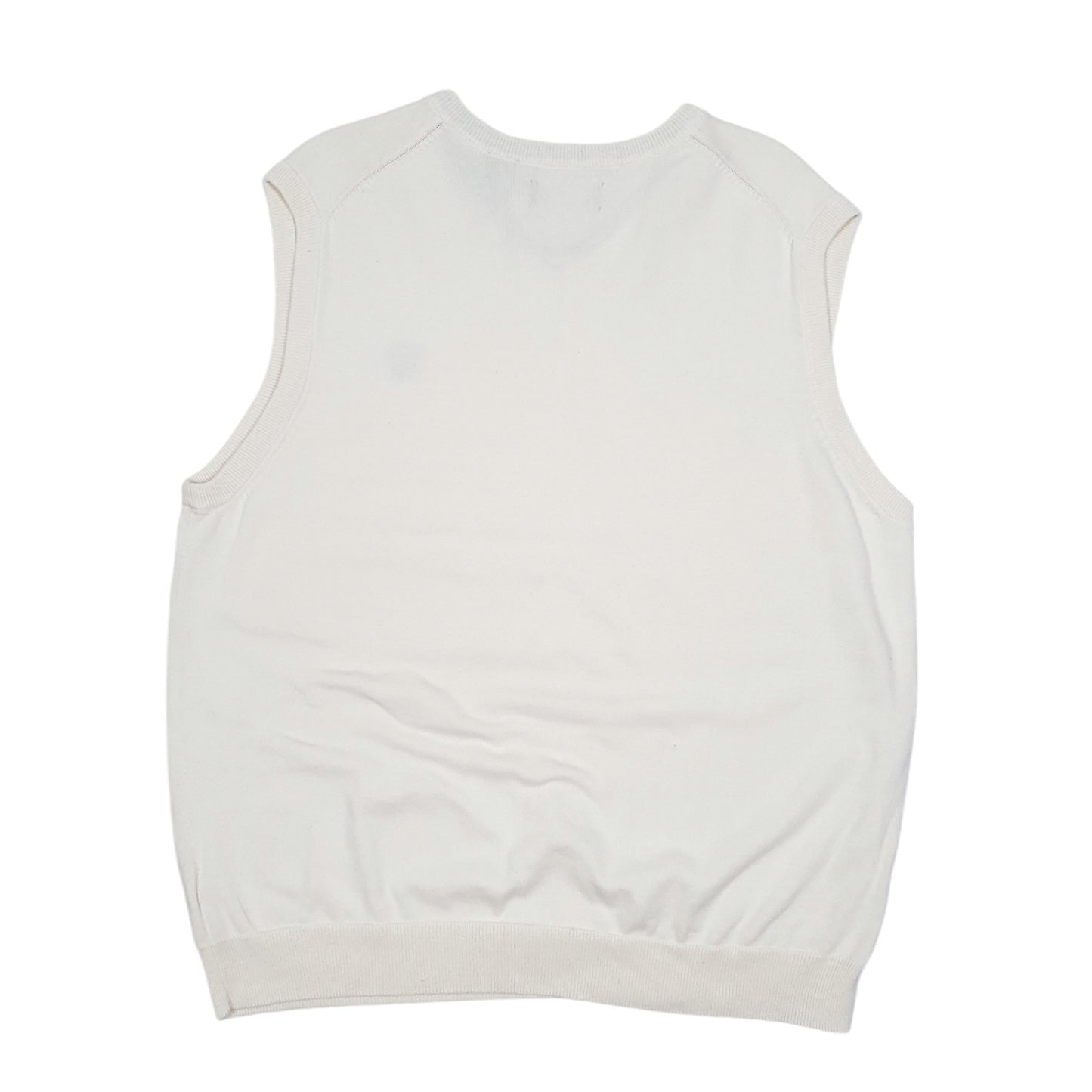 Mens Cream Chaps Knit Tank Top Sweater Vest V Neck Jumper