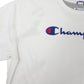Mens White Champion Spellout Crewneck Jumper
