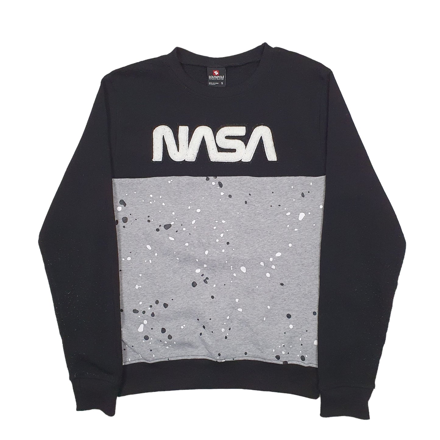 Mens Black Southpole NASA Crewneck Jumper