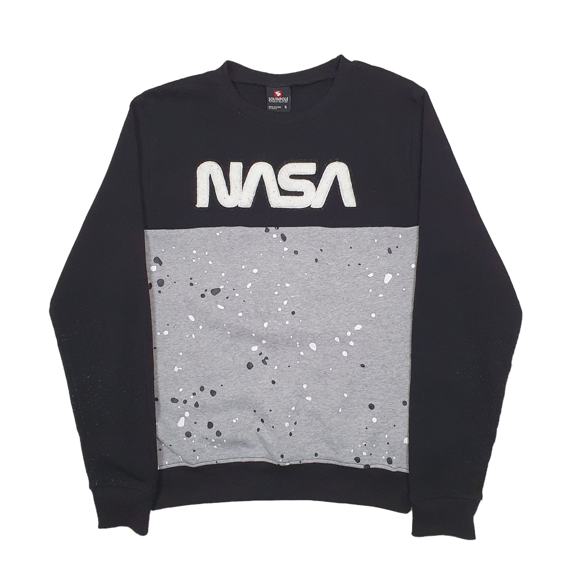 Mens Black Southpole NASA Crewneck Jumper