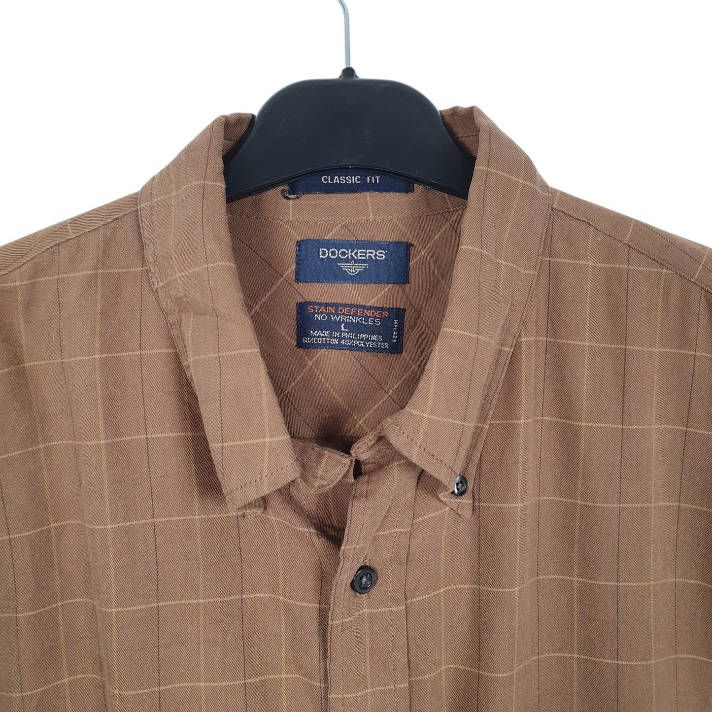 Mens Brown Dockers  Long Sleeve Shirt