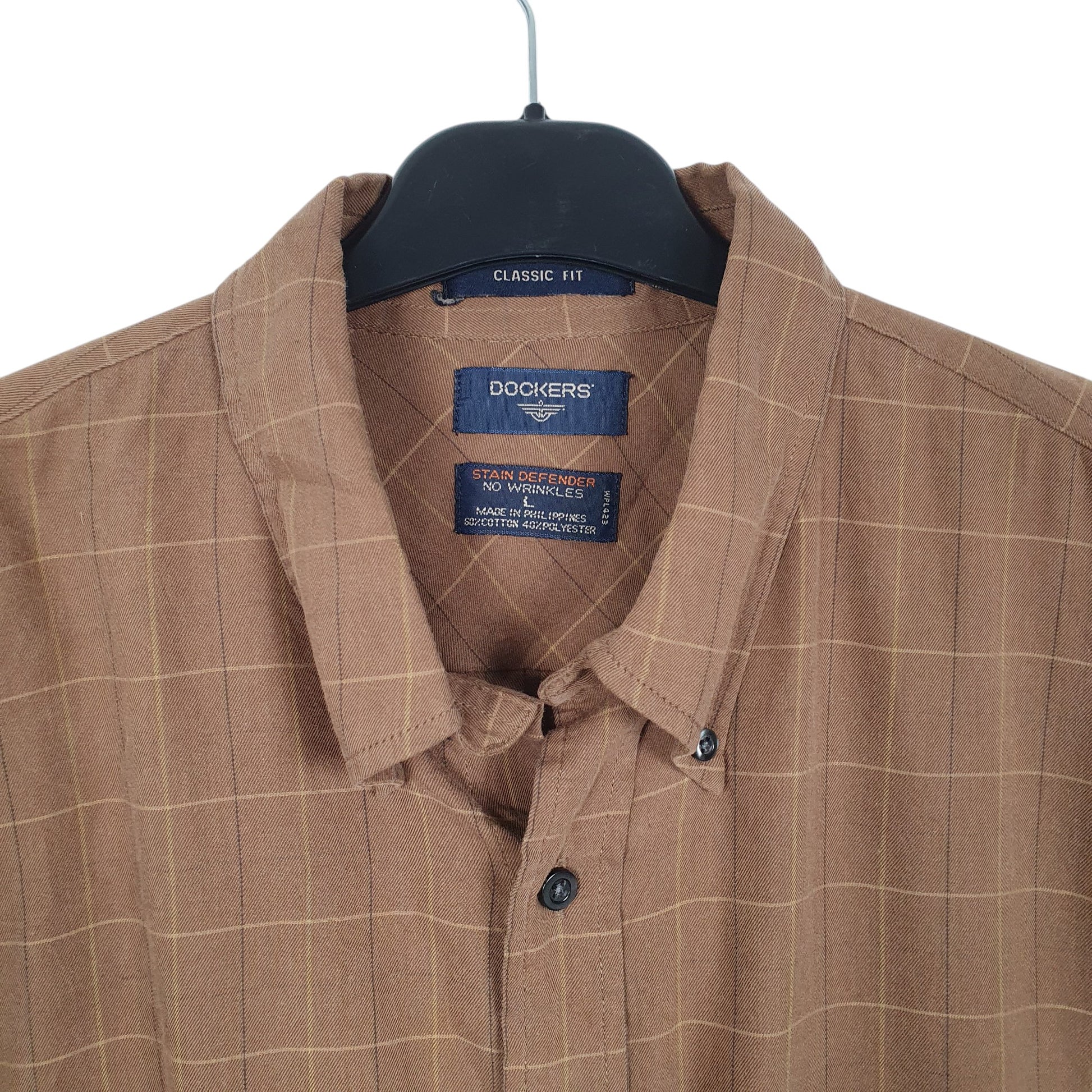 Mens Brown Dockers  Long Sleeve Shirt
