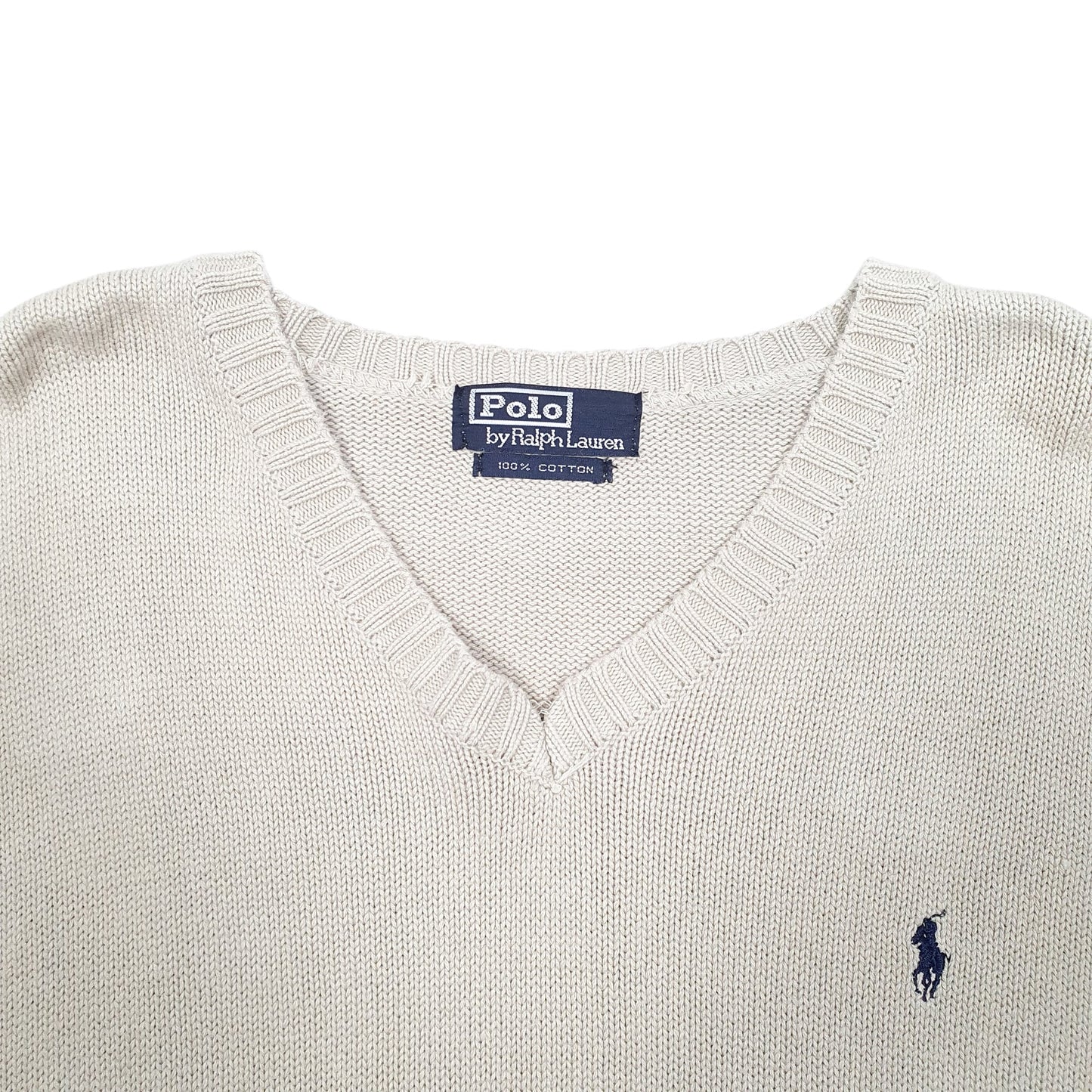 Mens Beige Polo Ralph Lauren Knit V Neck Jumper
