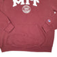 Mens Burgundy Champion MIT USA College Spellout Massachusettes Institute Of Technology Hoodie Jumper