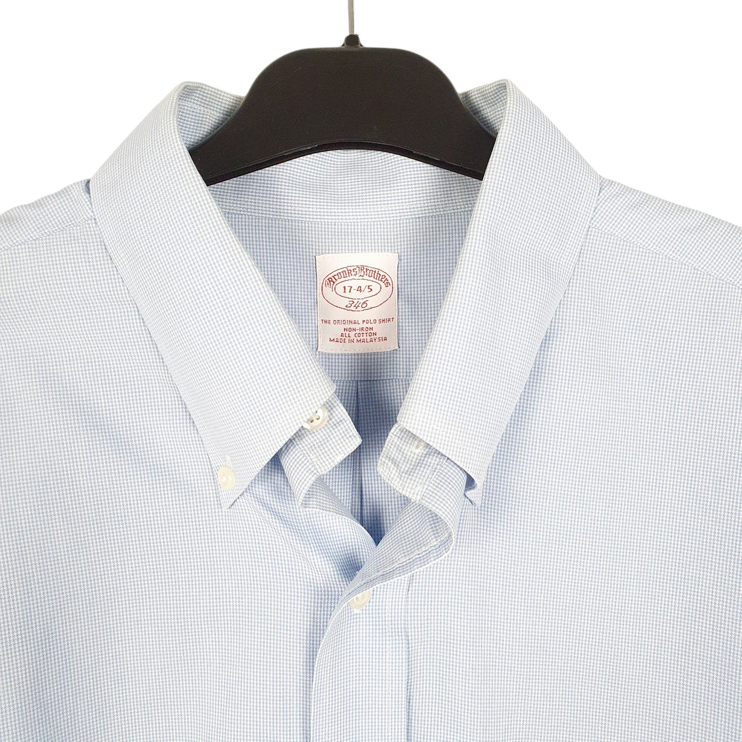 Mens Blue Brooks Brothers Houndstooth Long Sleeve Shirt