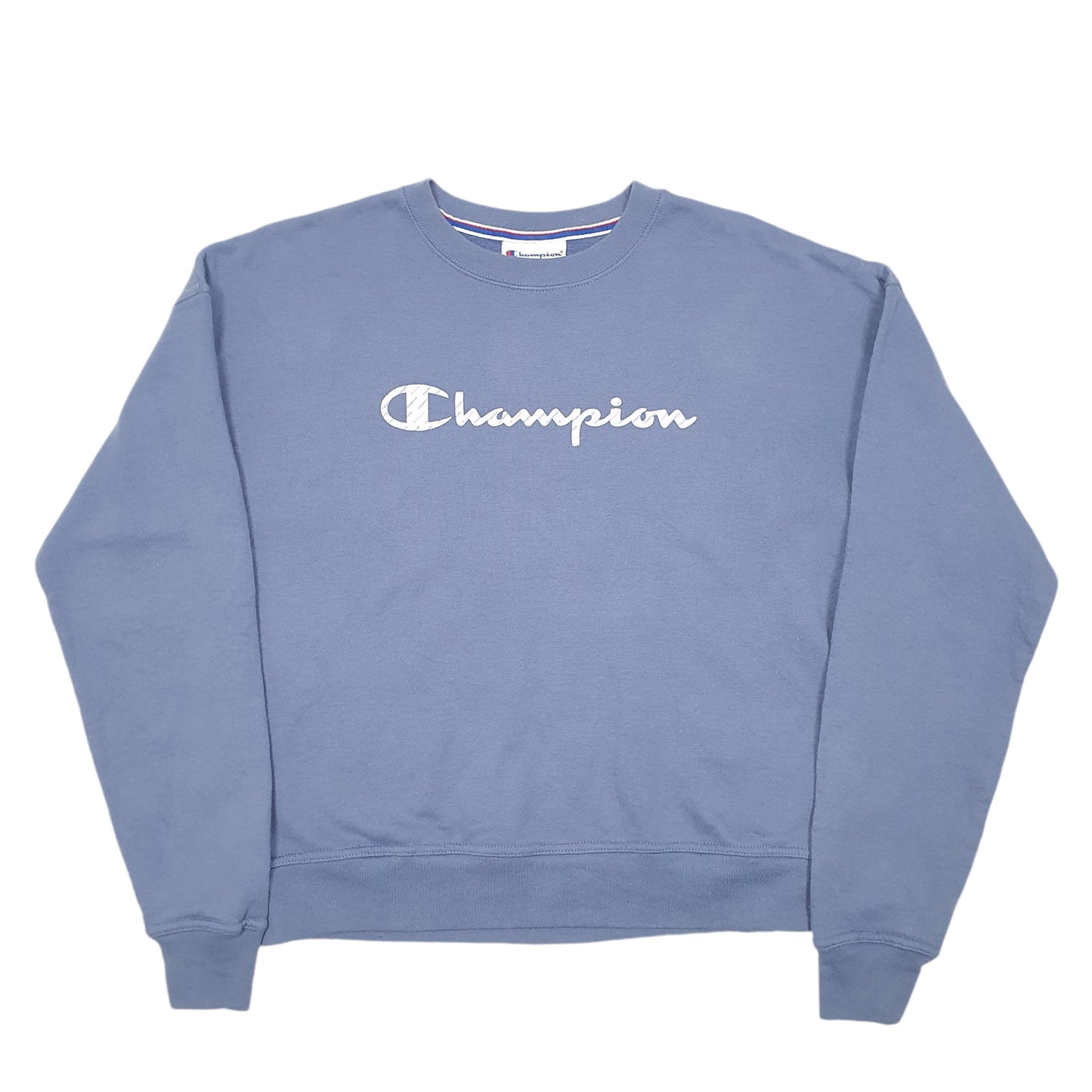 Womens Grey Champion Script Crewneck Jumper