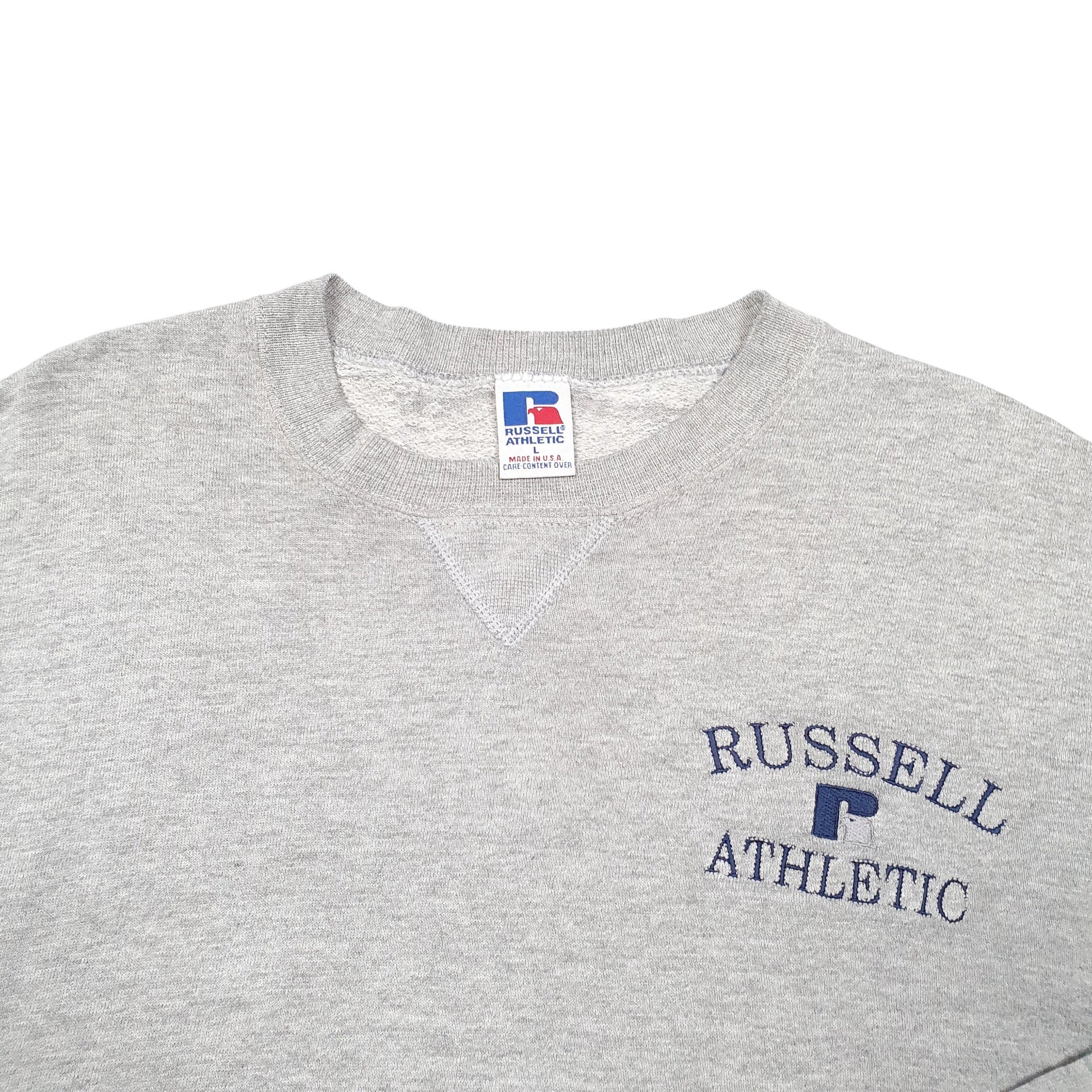 Mens Grey Russell Athletic Made In USA Crewneck Jumper