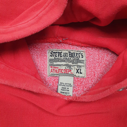 Mens Red Steve And Barrys Texas Tech College Reverse Weave Hoodie Jumper