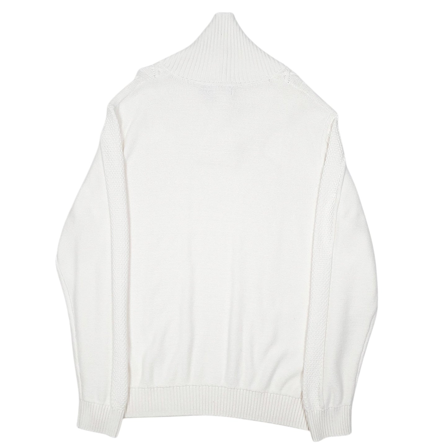 Mens Cream Nautica Knit Cable Shoal Neck Jumper