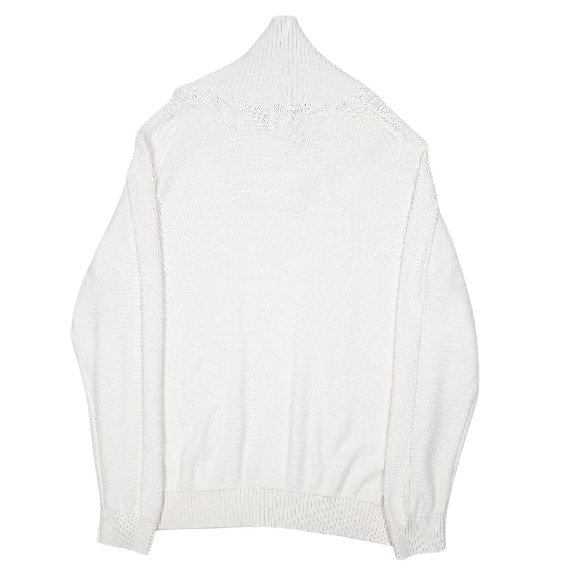 Mens Cream Nautica Knit Cable Shoal Neck Jumper