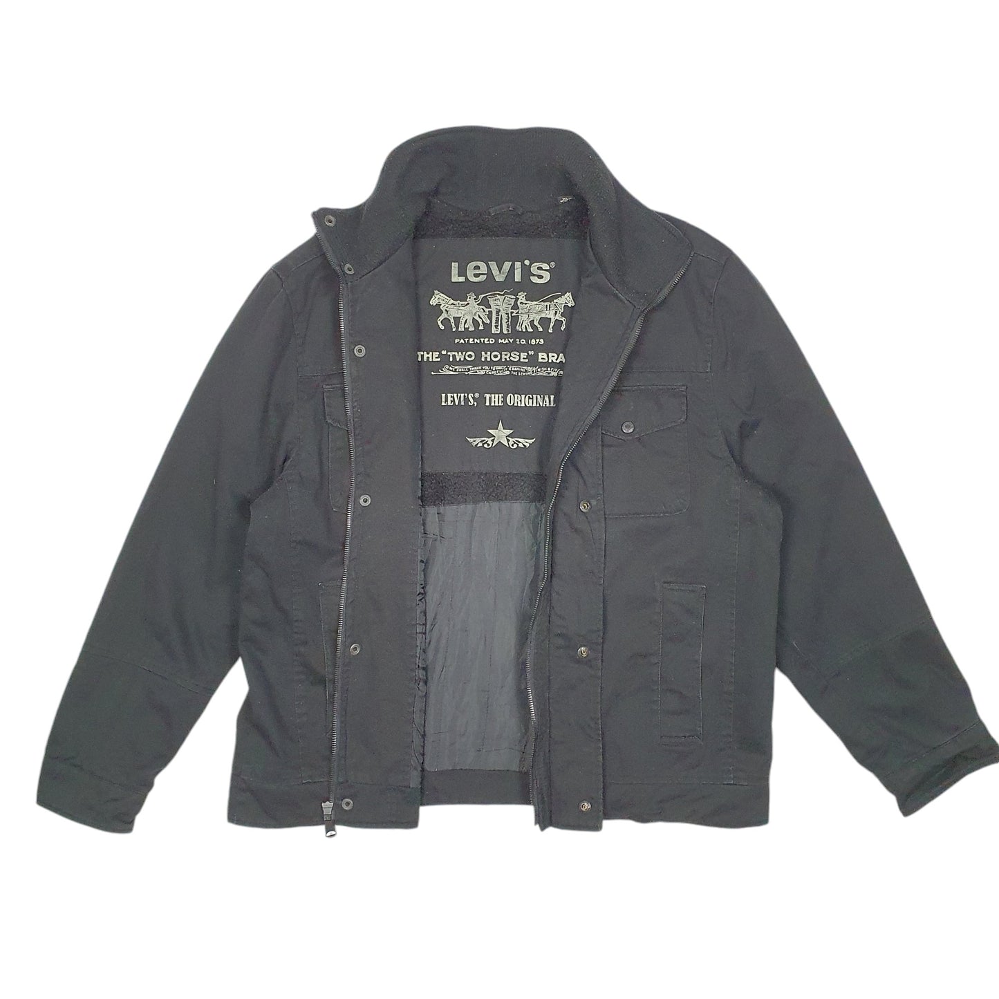 Mens Black Levis Military Style  Coat