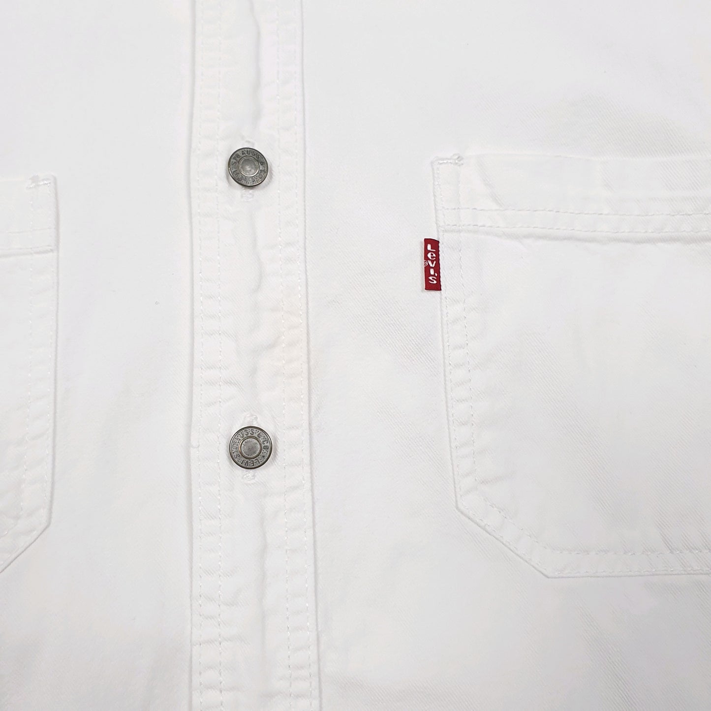 Mens White Levis Denim Jeans Red Tab Long Sleeve Shirt