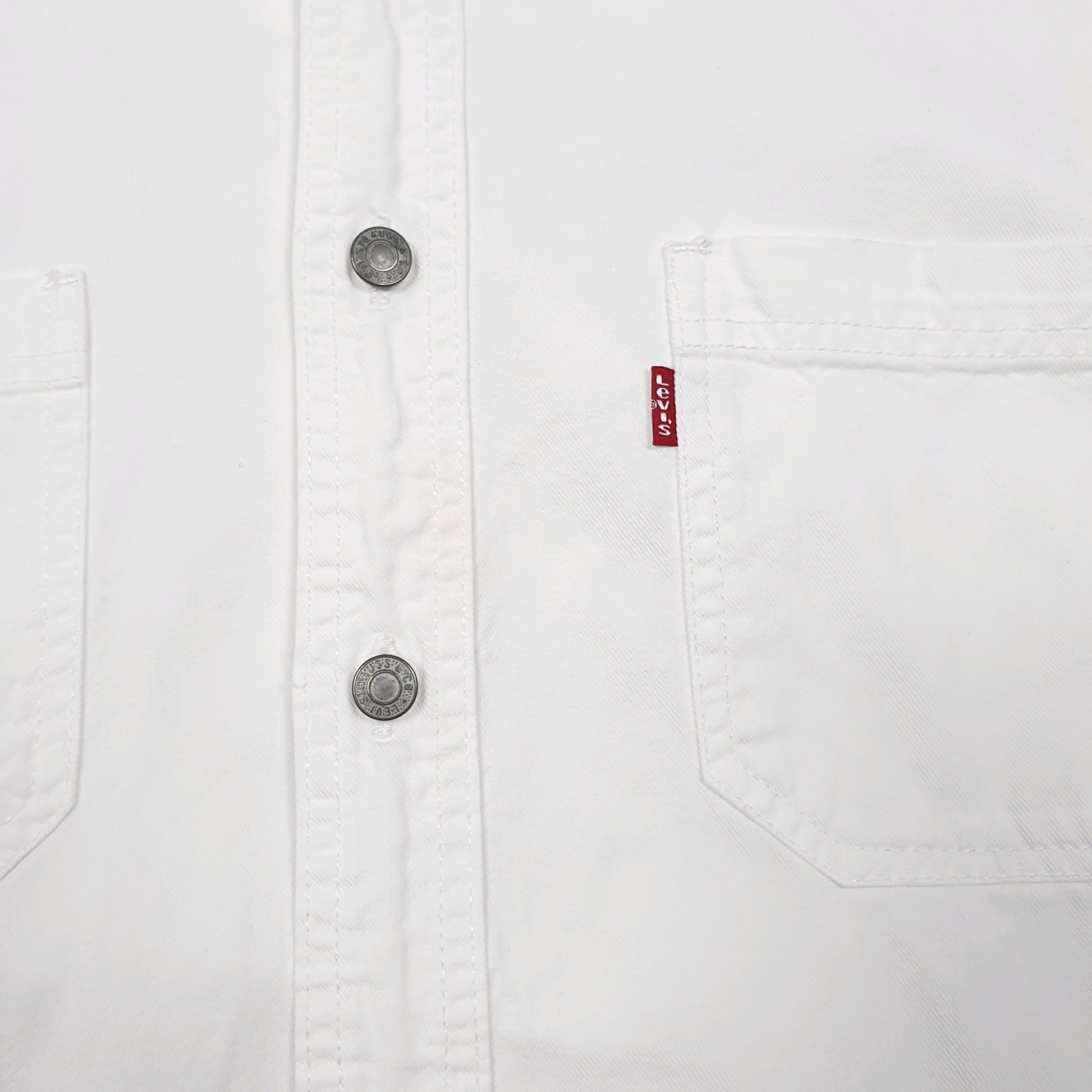 Mens White Levis Denim Jeans Red Tab Long Sleeve Shirt