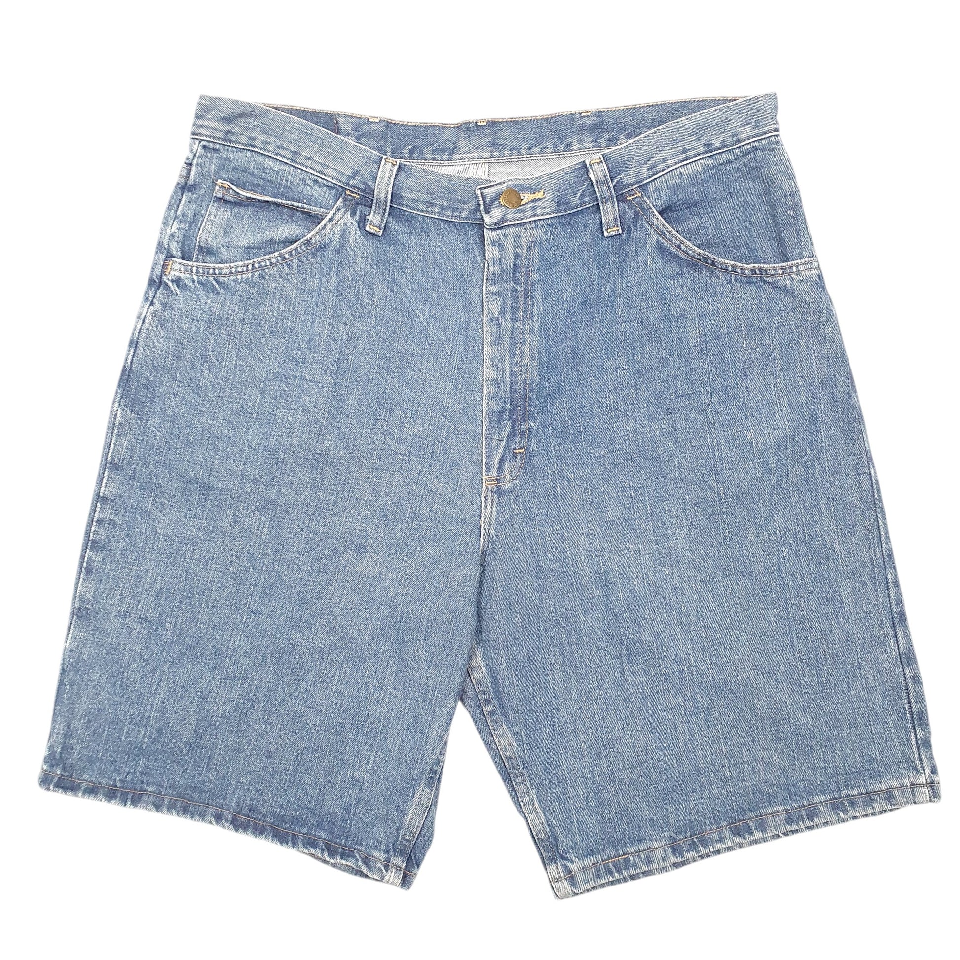 Mens Blue Wrangler Denim Jeans Jorts Relaxed Baggy Denim Shorts