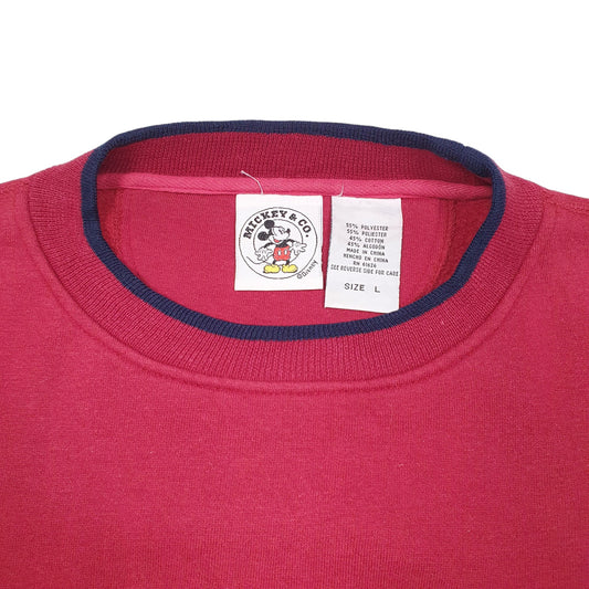 Mens Burgundy Disney Vintage Mickey Mouse & Co 90s Crewneck Jumper