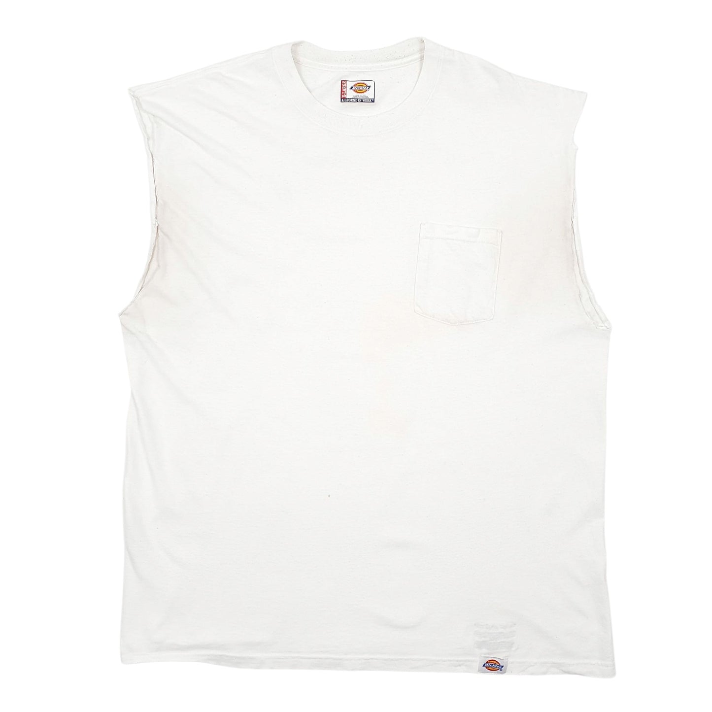 Mens White Dickies Vest Short Sleeve T Shirt