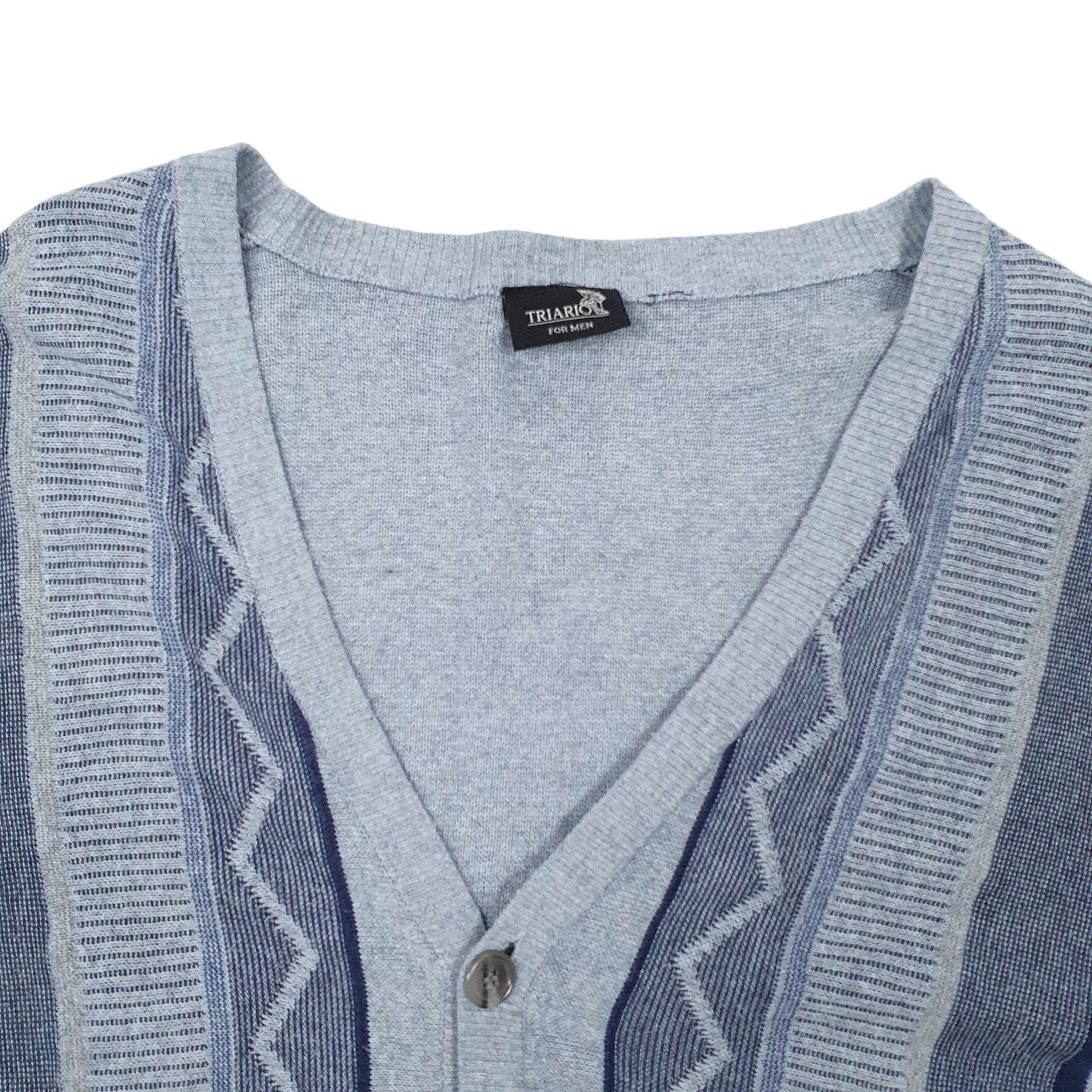 Mens Blue Triario  Cardigan Jumper
