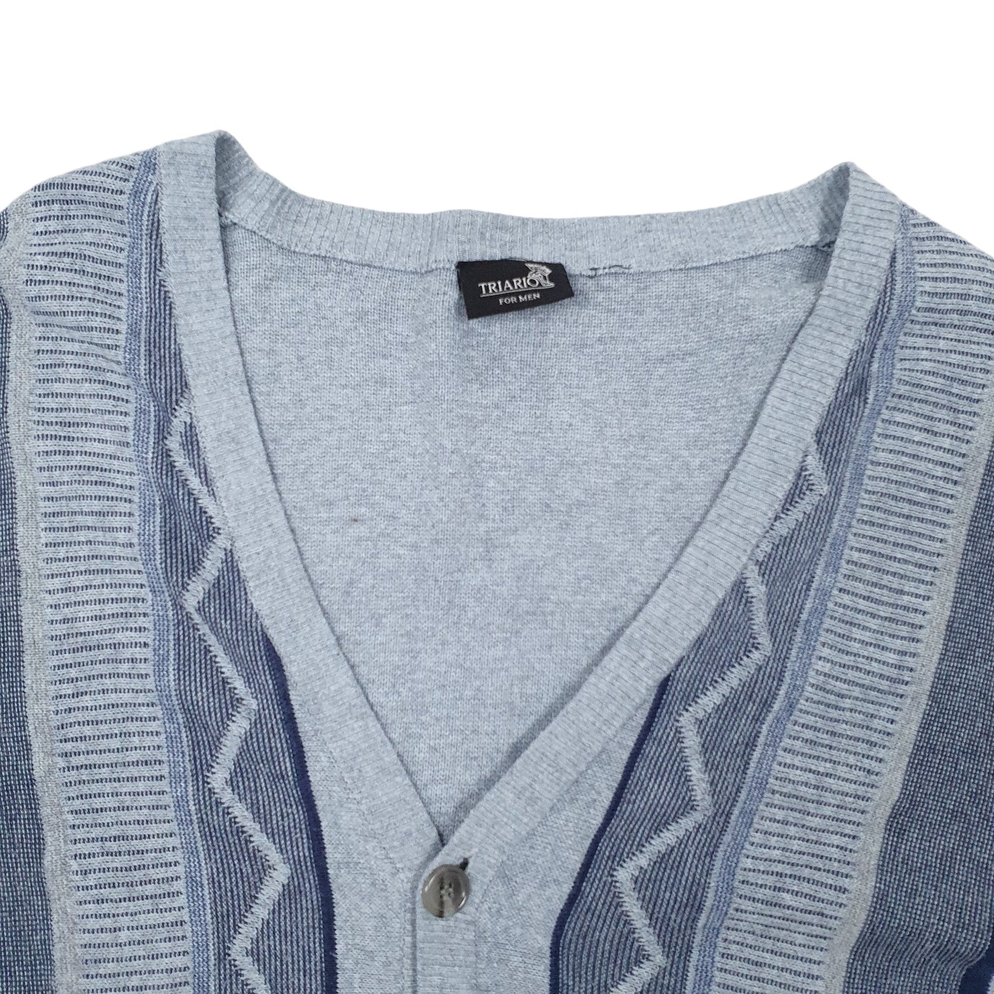 Mens Blue Triario  Cardigan Jumper