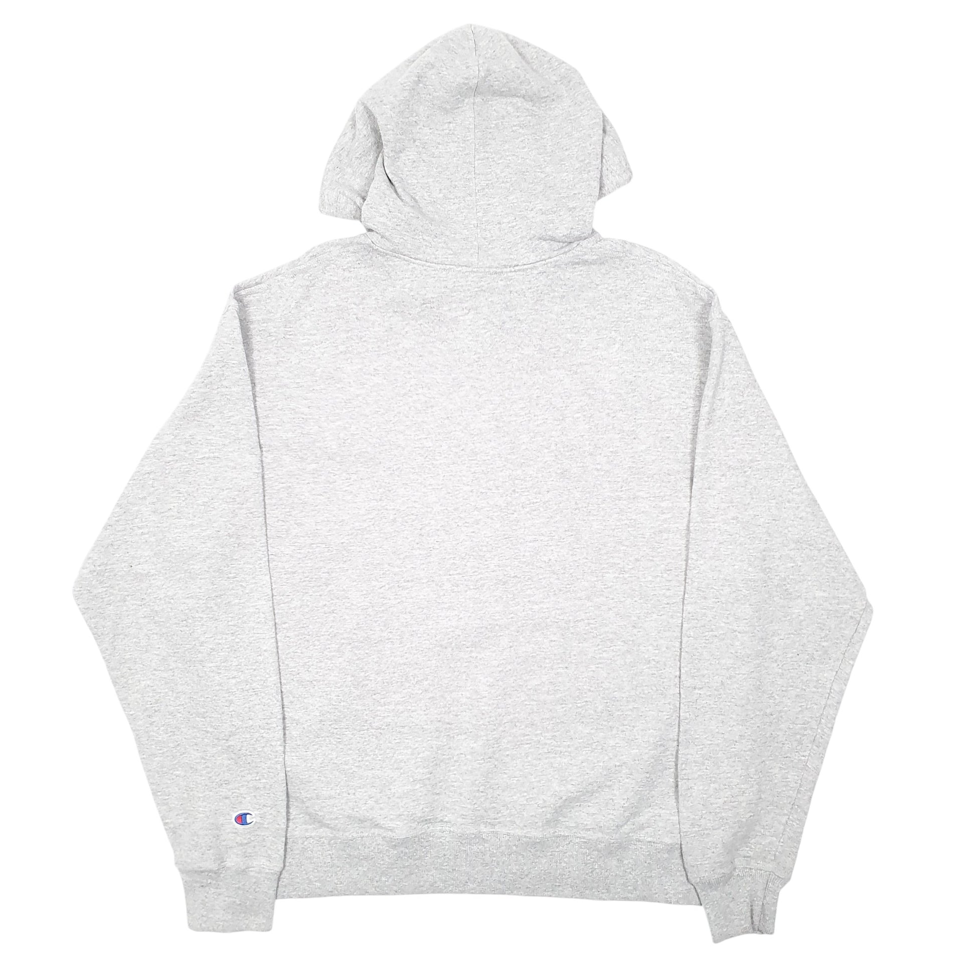 Mens Grey Champion Spellout Hoodie Jumper