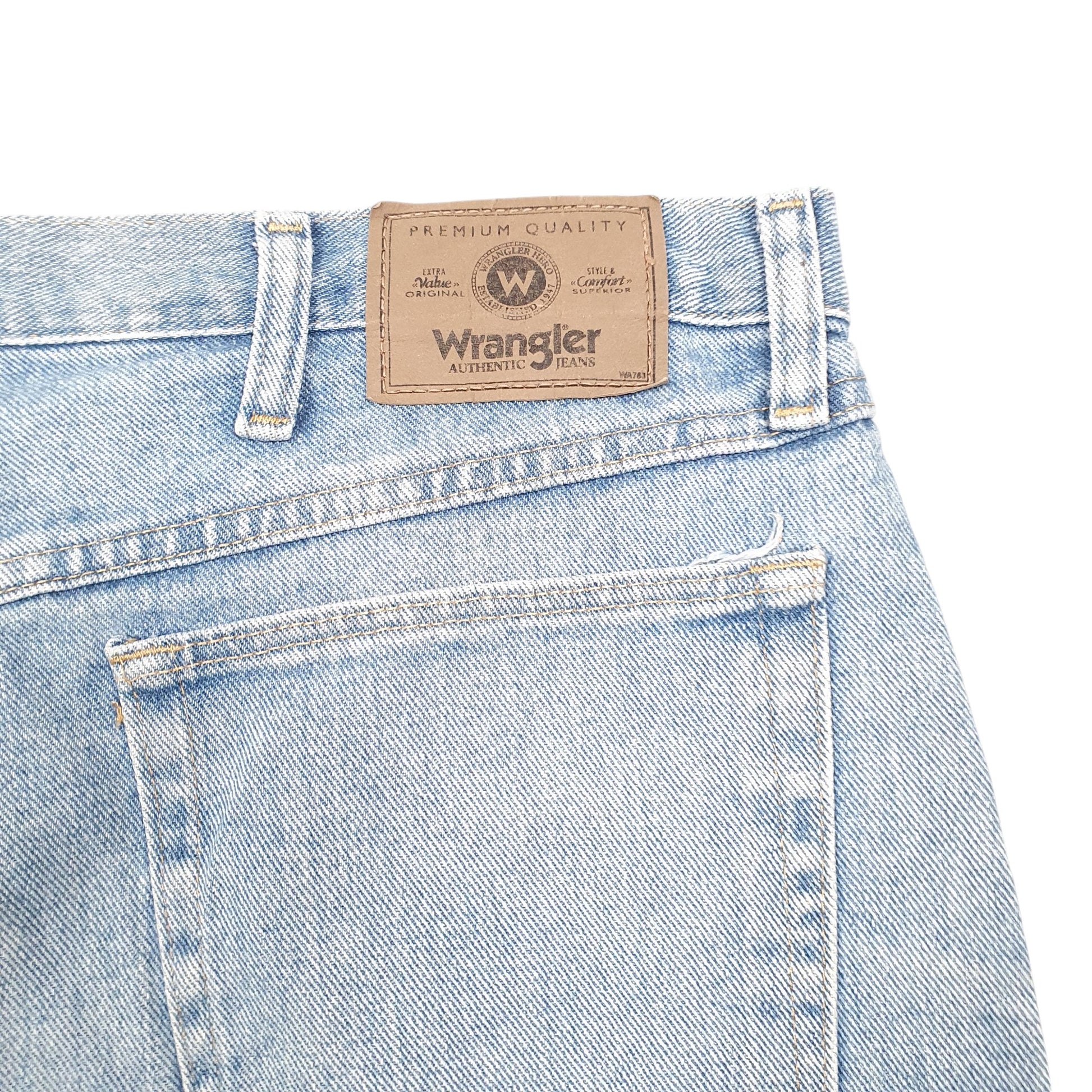 Mens Blue Wrangler Denim Jeans Jorts Relaxed Baggy Denim Shorts