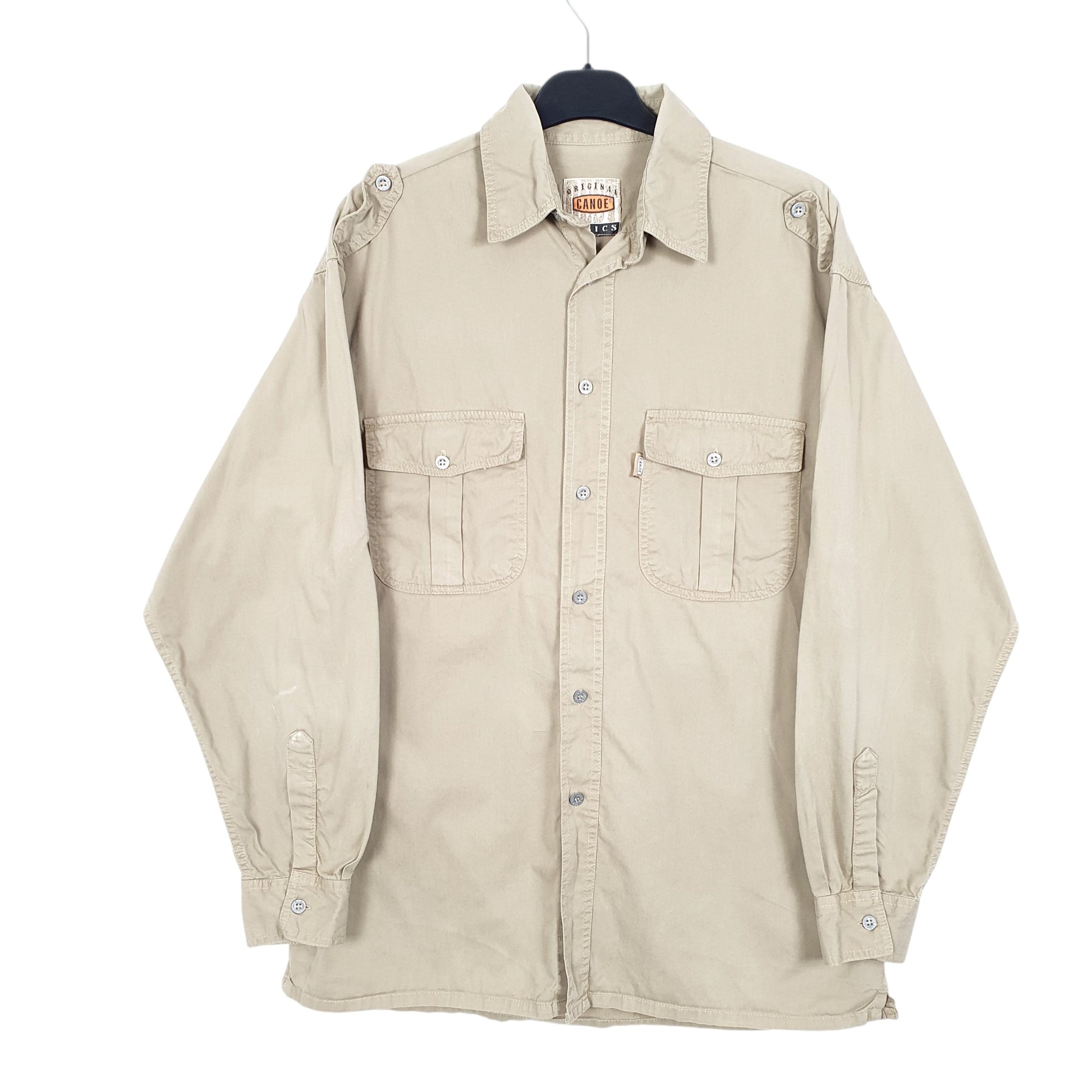 Mens Beige Canoe Original Basics Long Sleeve Shirt