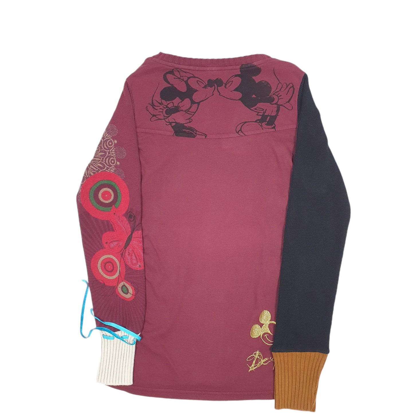 Womens Burgundy Disney Desigual Minnie Mouse Top Crewneck Jumper