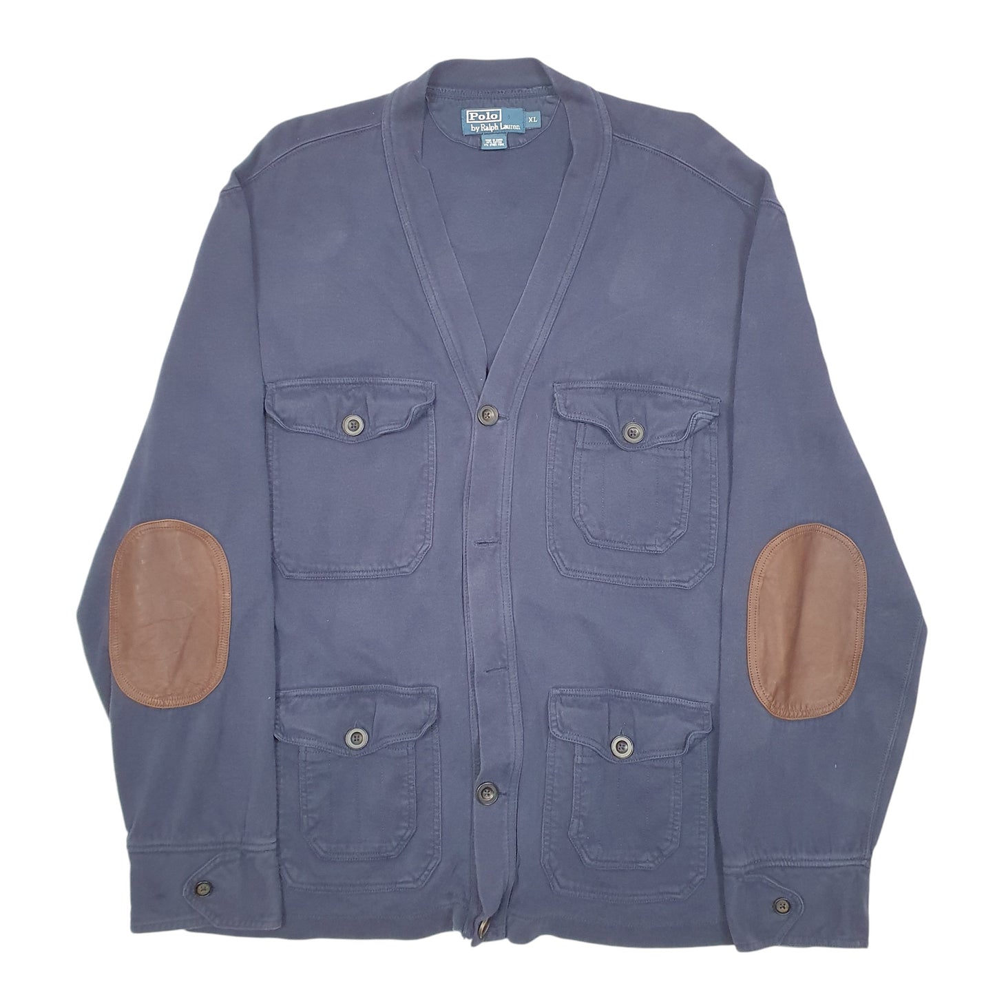 Mens Navy Polo Ralph Lauren Sweater Four Pocket Cardigan Jumper