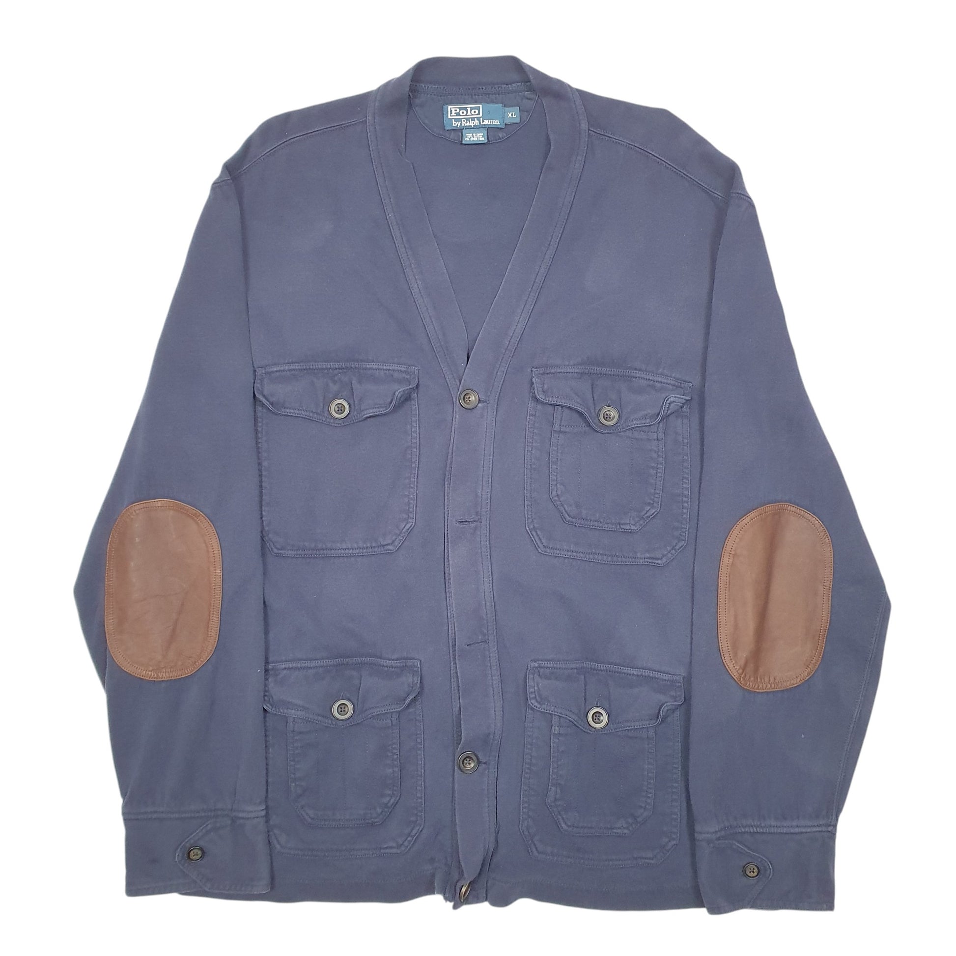 Mens Navy Polo Ralph Lauren Sweater Four Pocket Cardigan Jumper