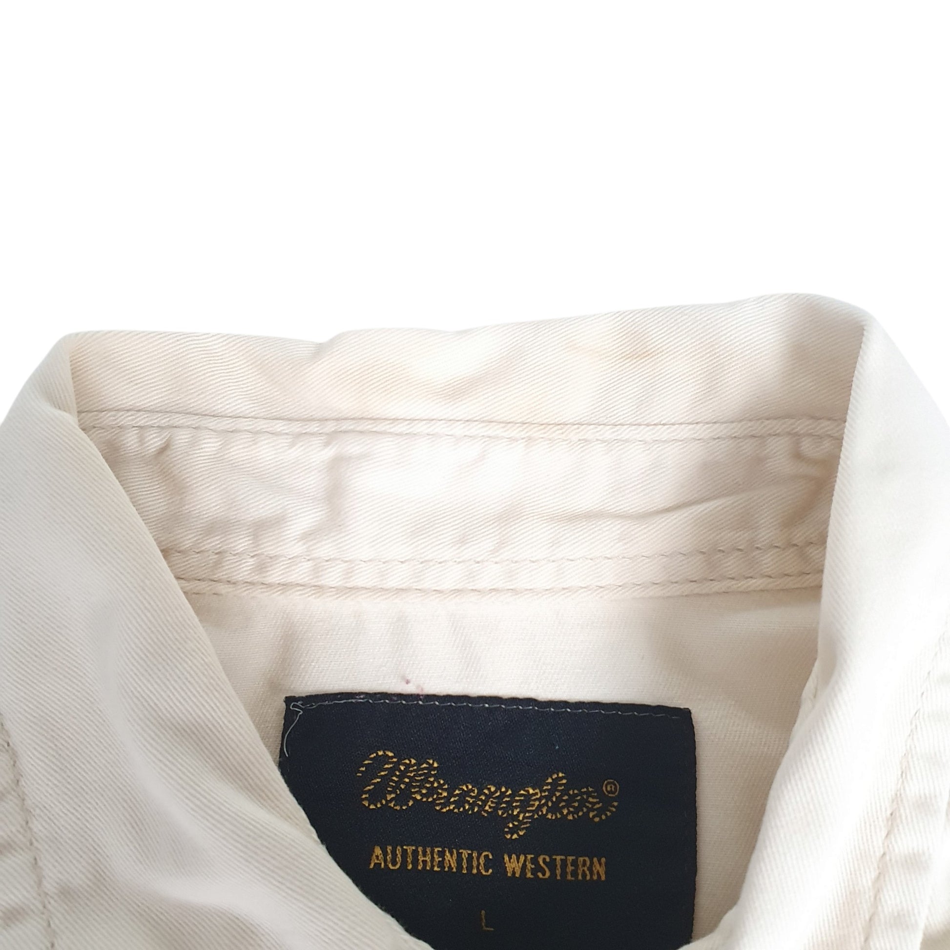Mens Cream Wrangler Authentic Western Short Sleeve Shirt