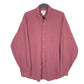 Mens Burgundy L.L.Bean Herringbone HBT Long Sleeve Shirt