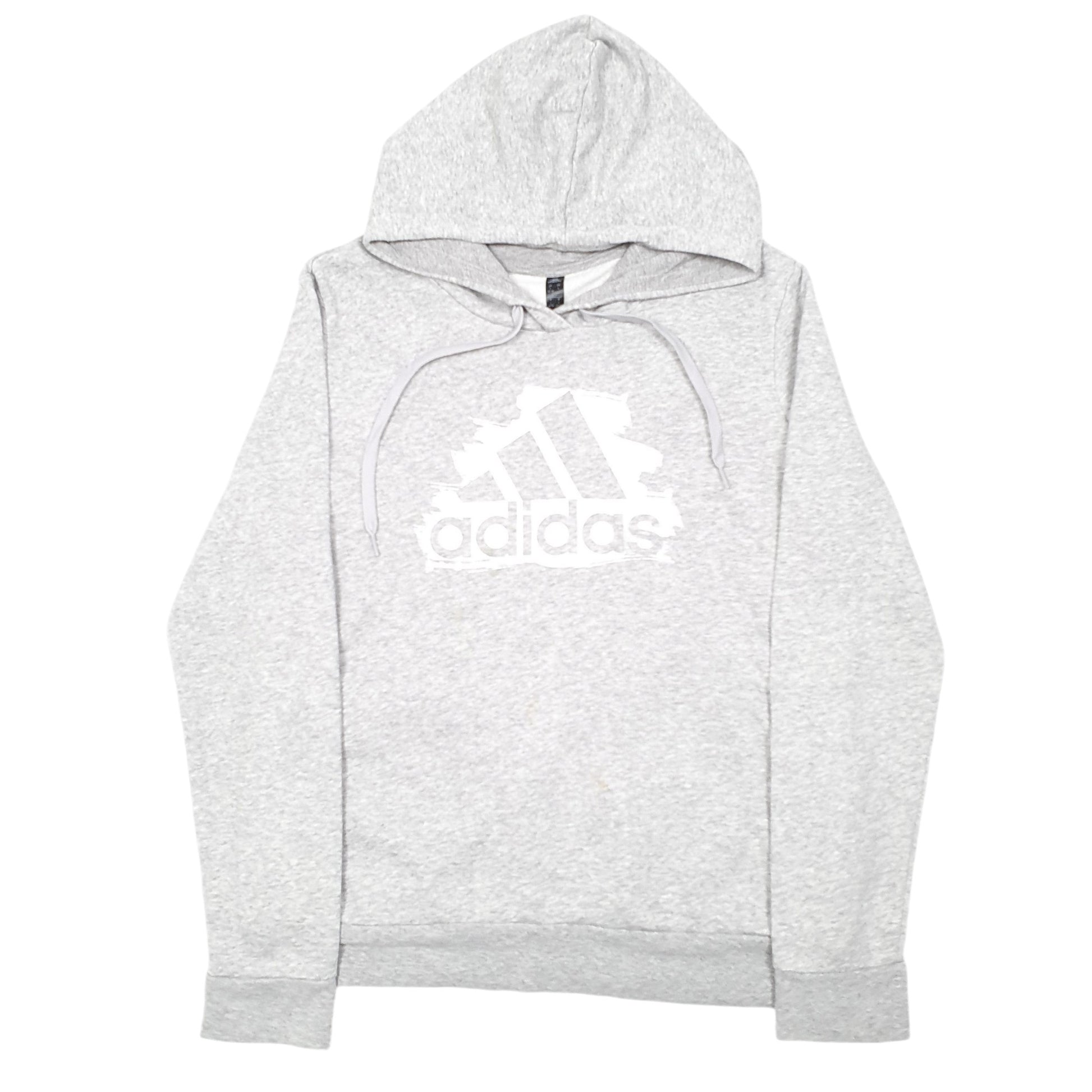 Womens Grey Adidas Spellout Hoodie Jumper
