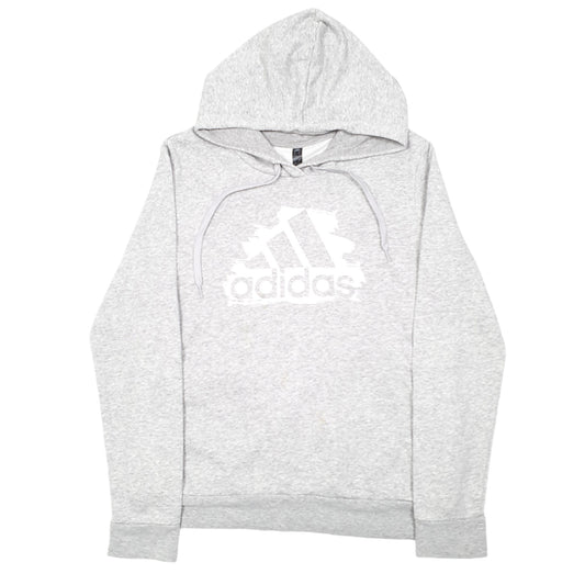 Womens Grey Adidas Spellout Hoodie Jumper