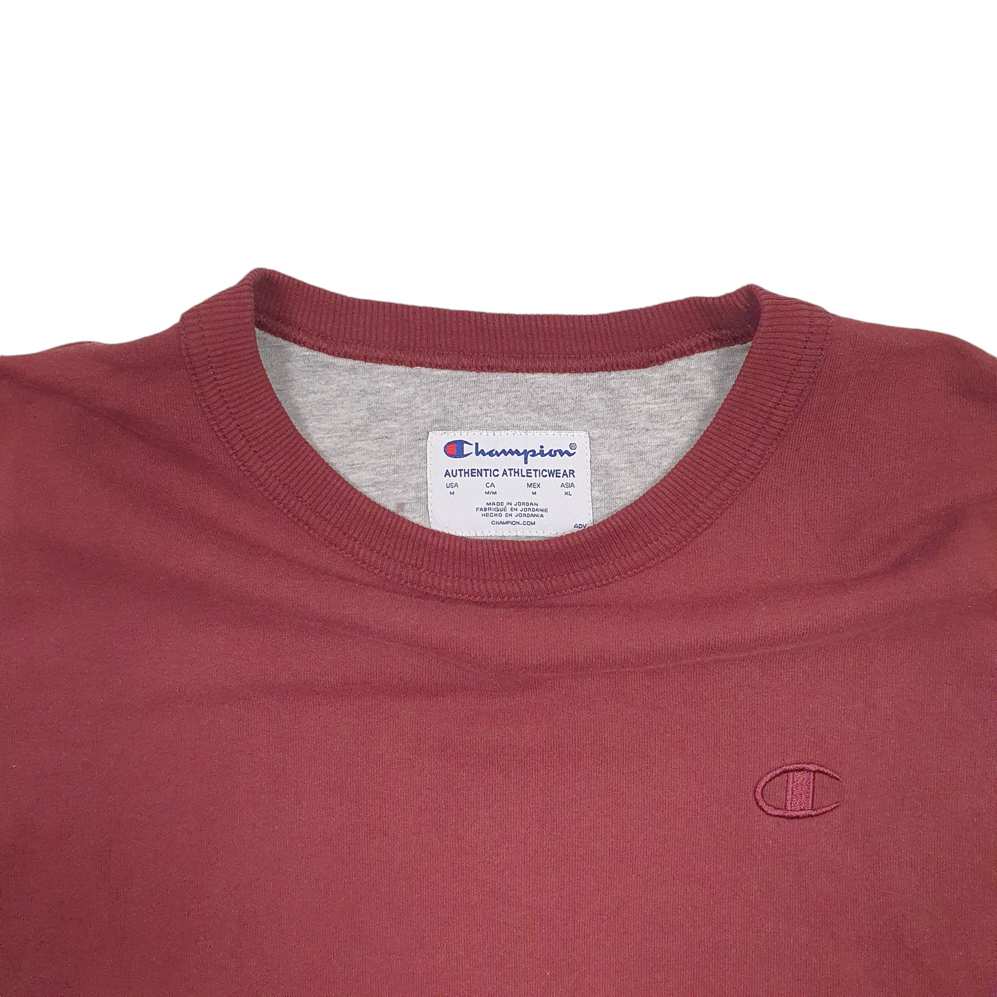 Mens Burgundy Champion  Crewneck Jumper