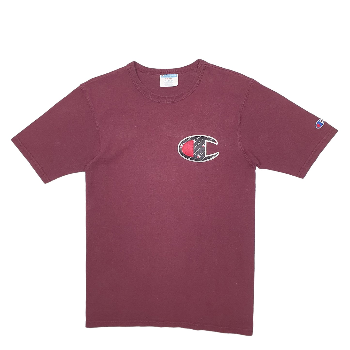 Mens Burgundy Champion  Short Sleeve T Shirt