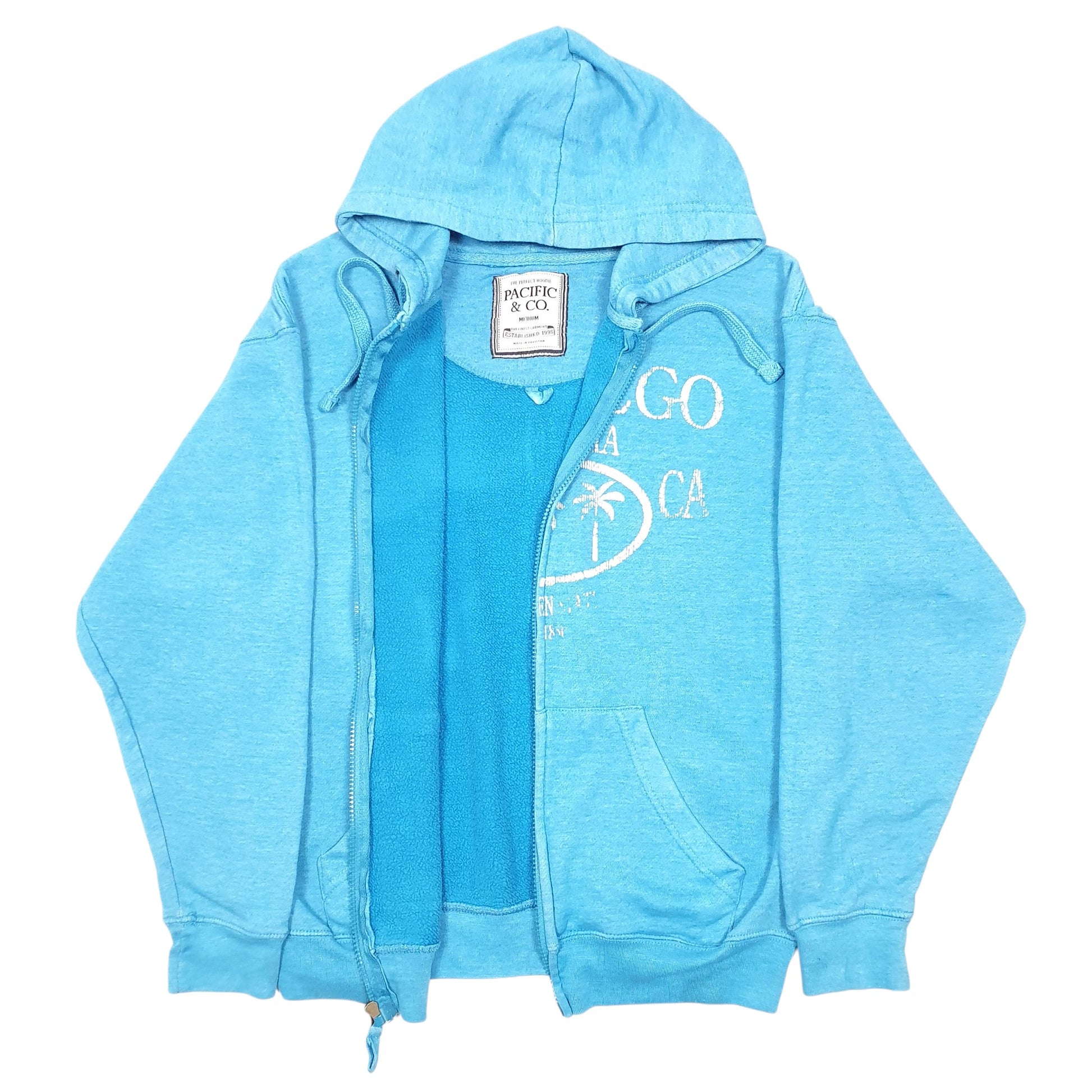 Mens Blue Pacific & Co Hoodie San Diego California Full Zip Jumper