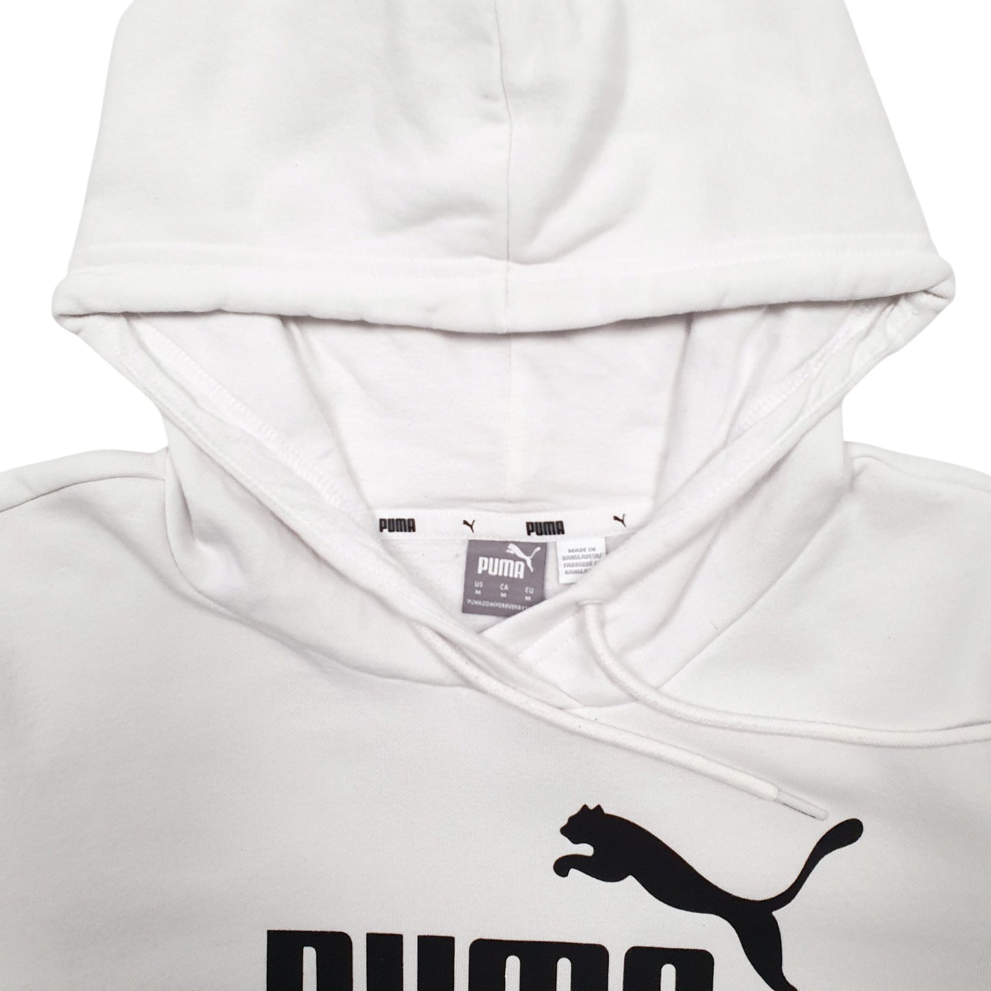 Womens White Puma Spellout Hoodie Jumper