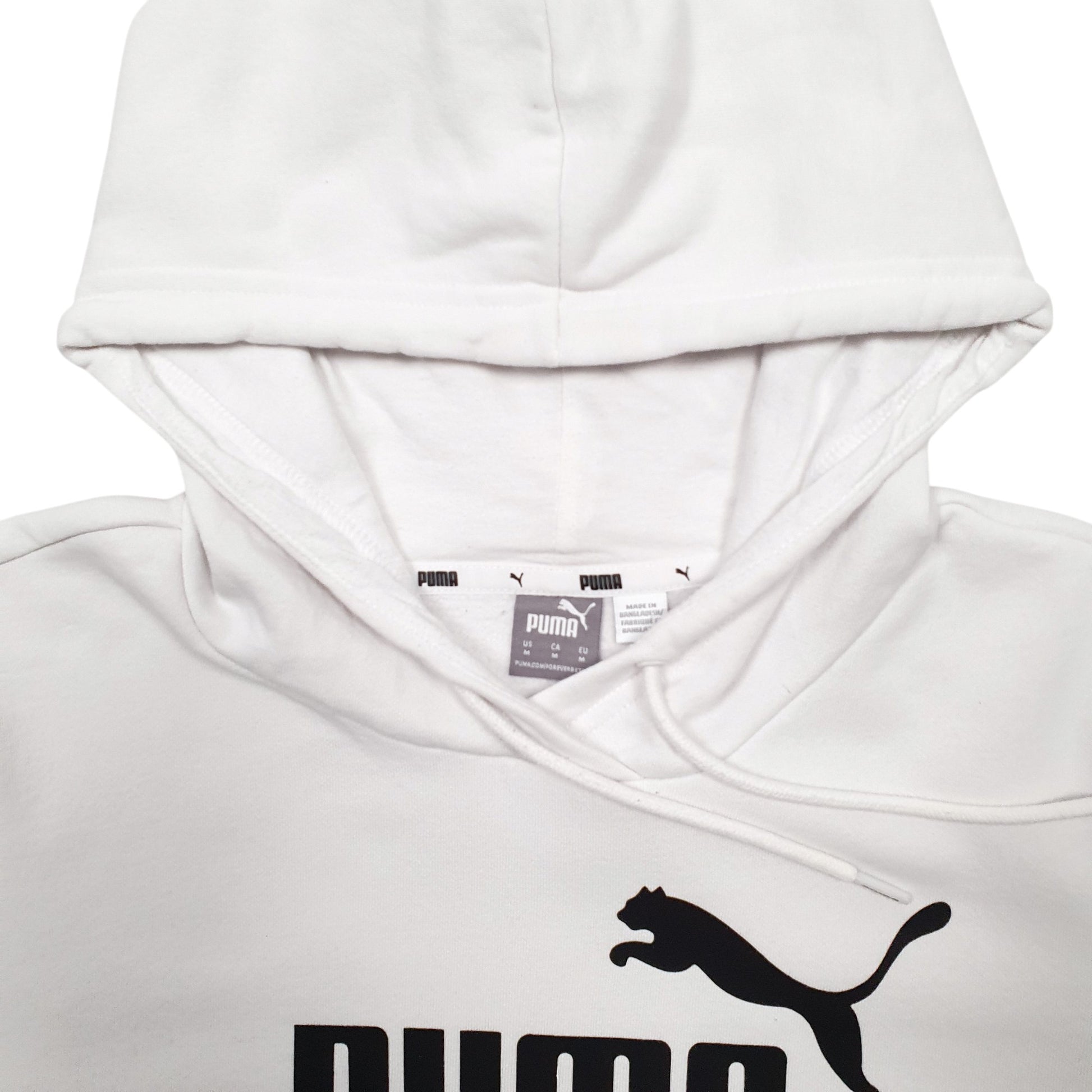 Womens White Puma Spellout Hoodie Jumper