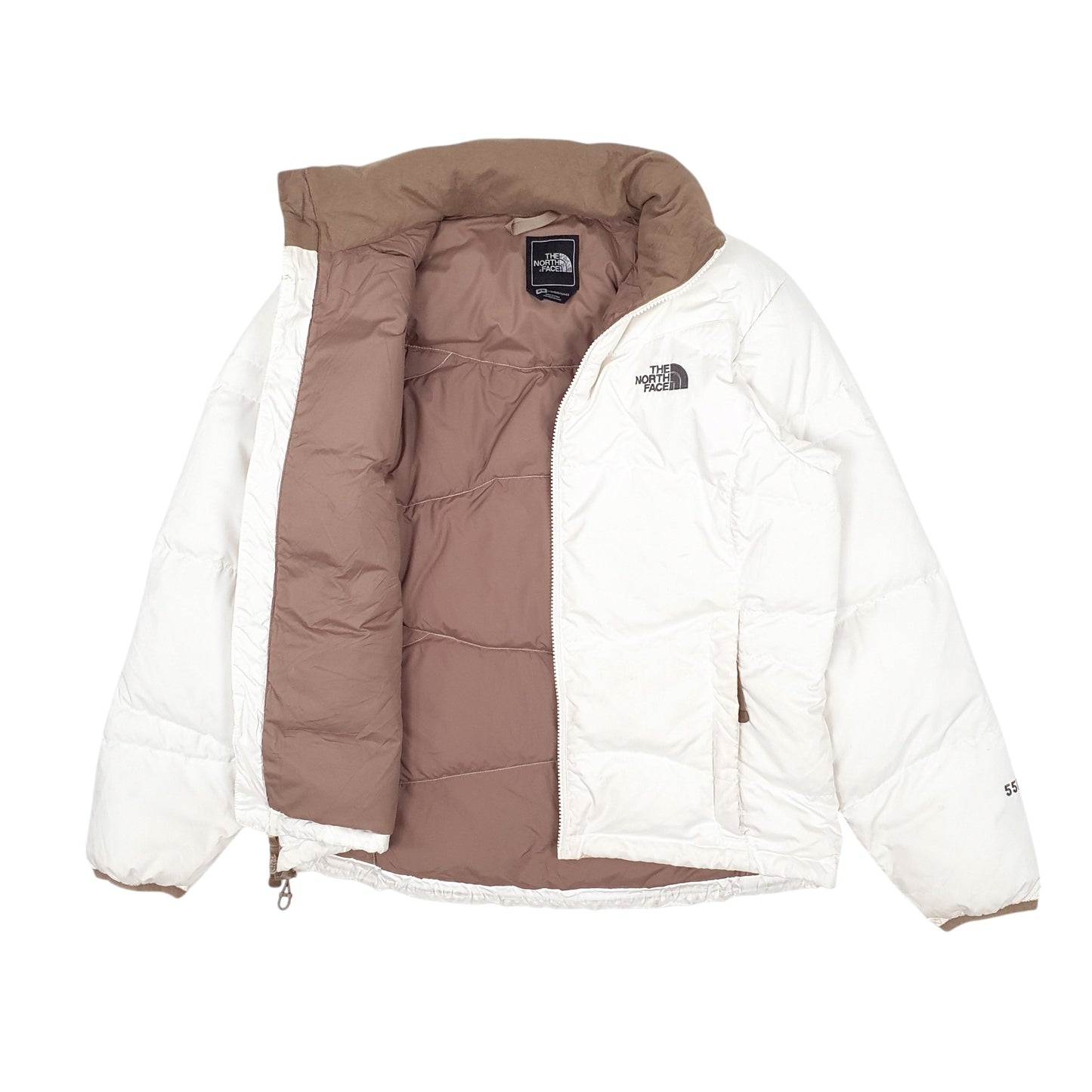 Womens White The North Face Nuptse 550  Coat