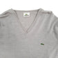 Mens Grey Lacoste V Neck Lightweight V Neck Jumper