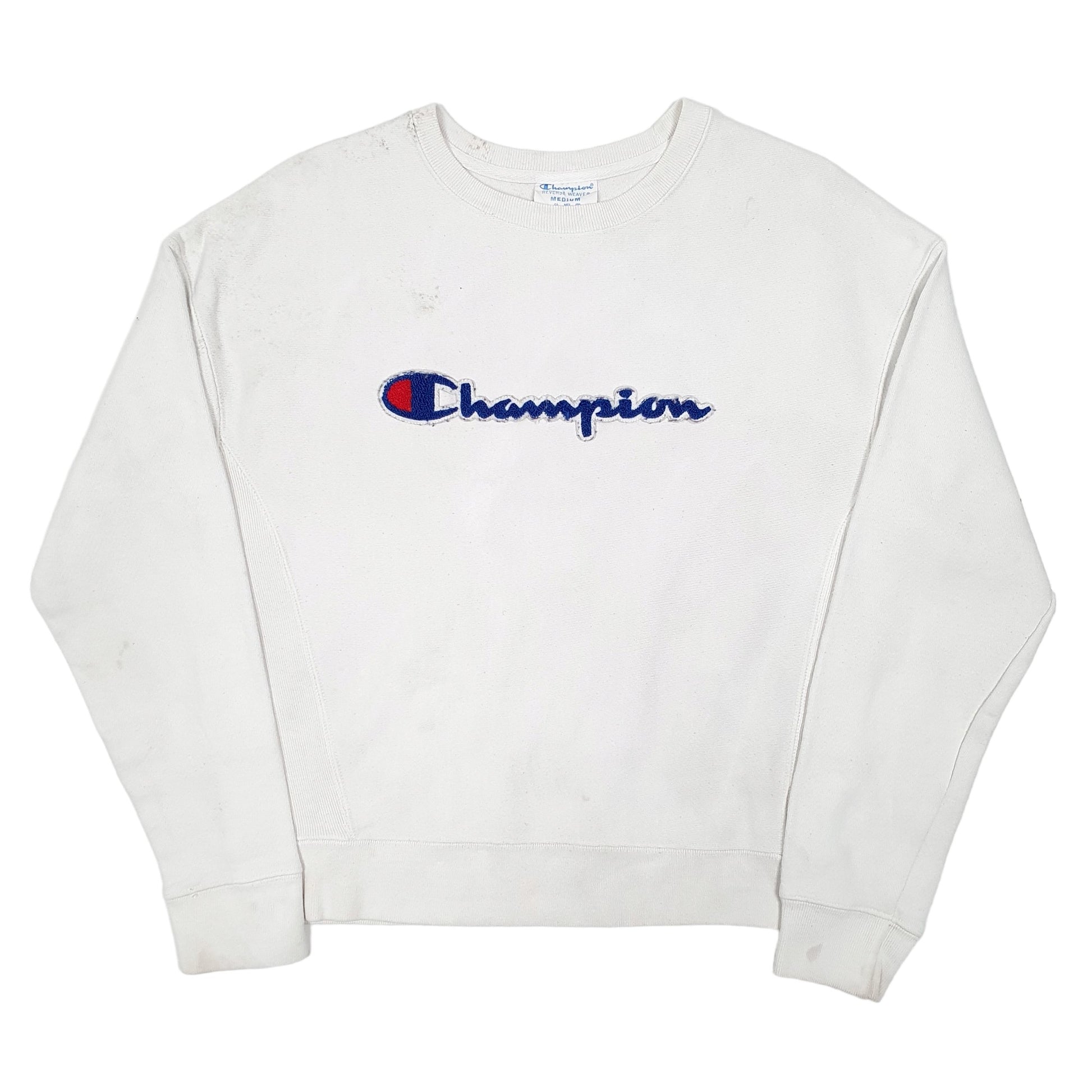 Womens White Champion Reverse Weave Crewneck Jumper