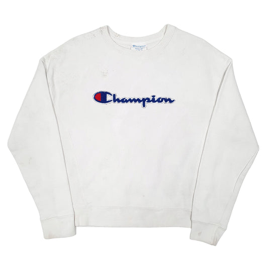 Womens White Champion Reverse Weave Crewneck Jumper