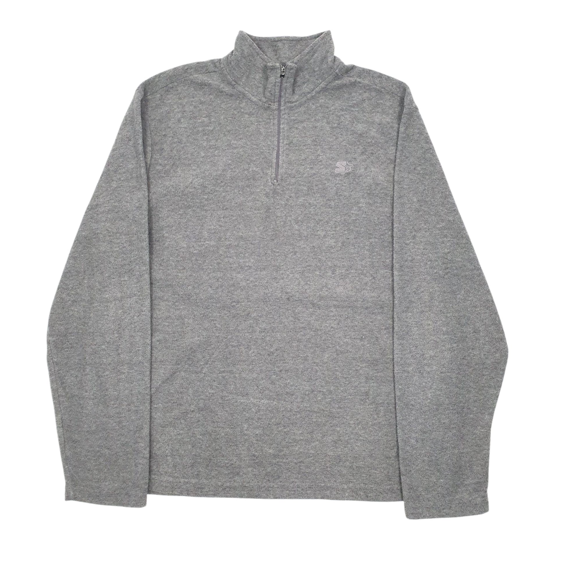 Mens Grey Starter  Quarter Zip Jumper