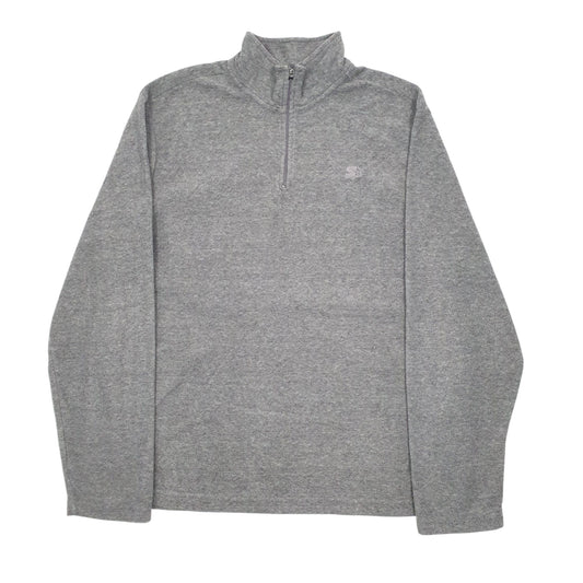 Mens Grey Starter  Quarter Zip Jumper