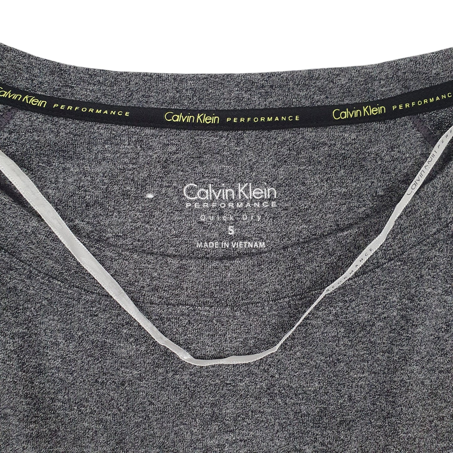 Womens Grey Calvin Klein Midi Performance Quick Dry Stretch Long Sleeve T Shirt