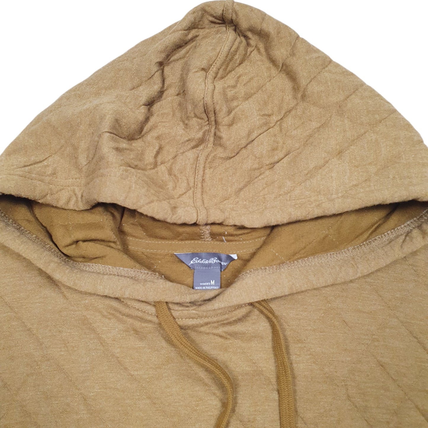 Womens Tan Eddie Bauer Quilted Sweat Hoodie Jumper