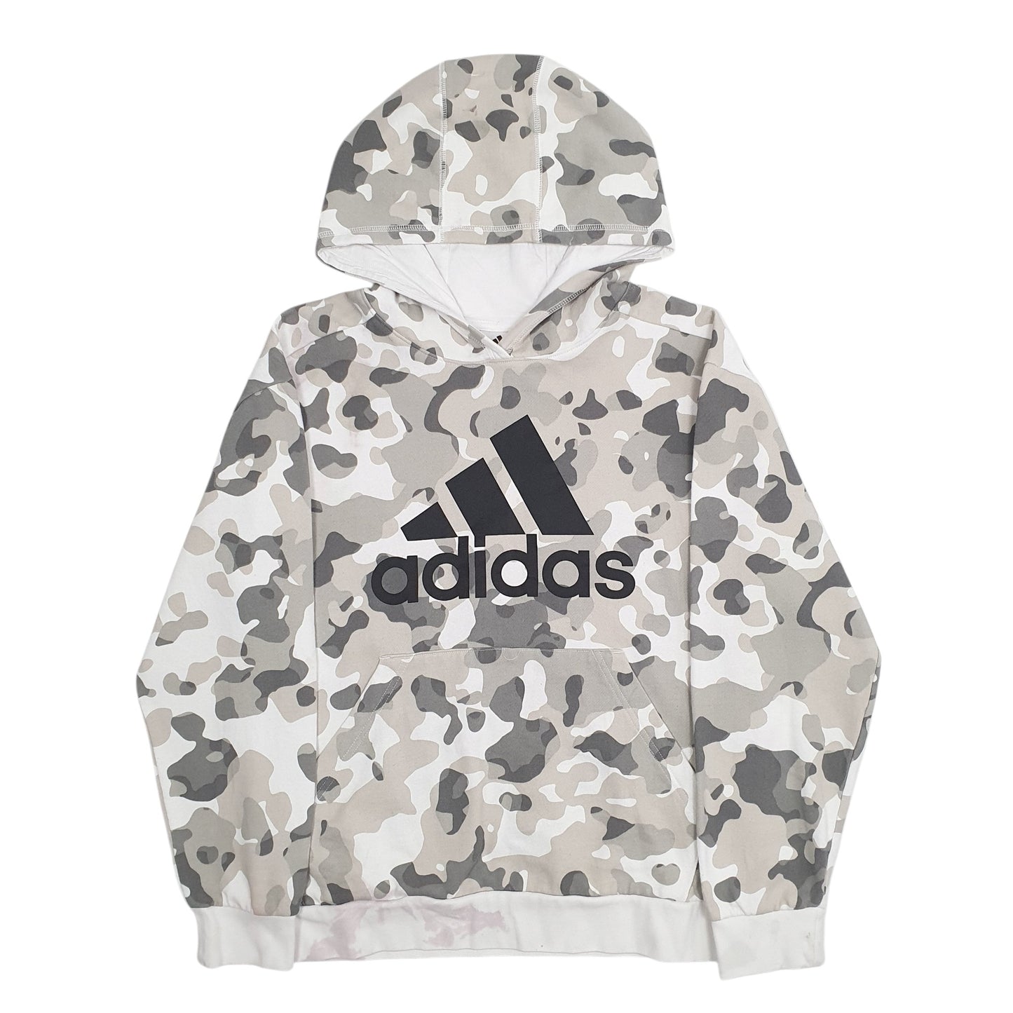 Womens Grey Adidas Camo Spellout Hoodie Jumper